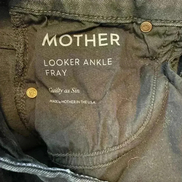 Mother Jeans Womens Size 26 Black The Looker Ankle Fray Raw Hem‎ Guilty as Sin - Picture 11 of 11